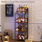 6-Tier Liquor Cabinet for Home Bar, Freestanding Stepped Wine Rack - Image 4