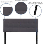 Flash Furniture Bedford Tufted Upholstered Full Size Headboard in Dark Gray - Image 5