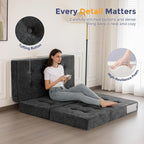 MAXYOYO 6" Folding Sofa Bed for Floor, Tufted Tri-Fold Floor Mattress - Image 8