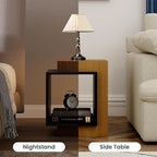 POVISON Minimalist Side Table, 17.71" Wood End Table - Image 7
