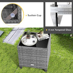 Tangkula 3 Pieces Wicker Patio Furniture Set, Outdoor Rattan Conversation - Image 8