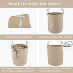 XUANGUO Cotton Rope Laundry Basket Hamper - Image 7