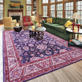 Area Rugs for Living Room, 6x9 Washable Area Rug for Bedroom, Retro Floral by Rtizon