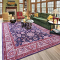 Area Rug for Living Room, 8x10 Area Rugs Washable, Retro Floral Non-Slip Carpet by Rtizon