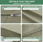 Summsun Water Resistant Outdoor Chair Cushions, Faux Linen Backrest and Seat - Image 5