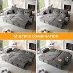 90 Inch Modular Sectional Sleeper Sofa Bed, 4 in 1 Pull Out Couch Bed - Image 7