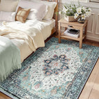 RELEANY Area Rugs 6'x9' Washable Non-Slip, Floral Vintage Distress Print - Image 9