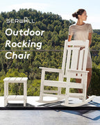 SERWALL Oversized Outdoor Rocking Chair Set of 2, HDPE Outdoor Rocking Chair - Image 8