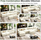 146" Cloud Couch Sectional, U Shaped Modular Sectional Sofa, 4-Seat Deep Seat - Image 6
