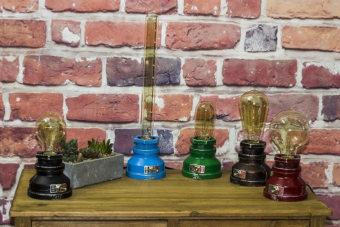 Loft Style Lamp, Corporal Blue Steampunk Industrial Vintage Style, Water Pipe - Image 2