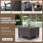 ALAULM 6 Pieces Patio Furniture Set, Oversized Seat/Armrest and High Back - Image 6