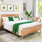 Yechen Queen Rattan Style Boho Bed Frame by Yechen