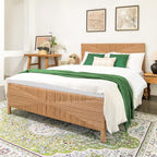 Yechen Queen Rattan Style Boho Bed Frame - Image 8