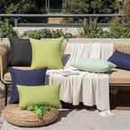 MIULEE Pack of 2 Decorative Outdoor Solid Waterproof Throw Pillow Covers Faux - Image 5