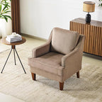 VINGLI Brown Accent Chairs Set of 2, Mid Century Modern Chairs, Upholstered - Image 2