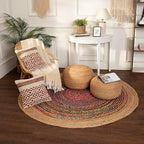 · REDEARTH · Jute Circular Low Pouf Ottoman - Image 9