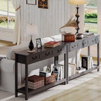 ChooChoo Console Table with 3 Drawers, Rustic Entryway Table, Narrow Long Sofa - Image 4