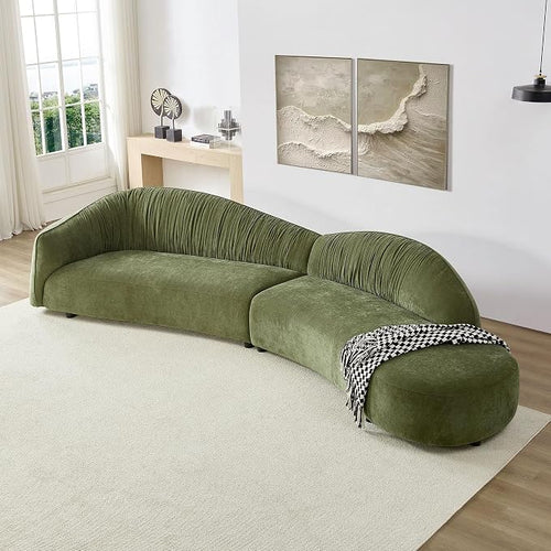 145.67 Large'' Curved Sofa Couch by JJKFurniture-kevinplus