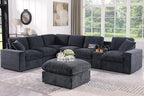 Ball & Cast 127" Oversized Modular L-Shaped Sectional Sofa, Large Chenille by BallCast