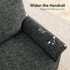 Mid Century Modern Accent Chairs Set of 2, Chenille Comfy Living Room Arm Chairs - Image 6