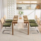 Zesthouse Natural Rattan Dining Chairs Set of 2, Olive Green Modern Kitchen - Image 8