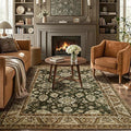 Area Rugs for Living Room, 6x9 Washable Area Rug for Bedroom, Retro Floral by Rtizon