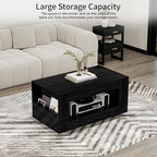 39" Wood Coffee Table for Living Room, Sides Storage - Image 5