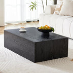 39.3'' Wood Coffee Table with Black Wood Grain, Rectangular Low Tables - Image 4