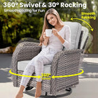 ovios 8 Pieces Patio Furniture Set, Outdoor Wicker Sofa Couch - Image 2