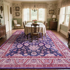 Area Rugs for Living Room, 6x9 Washable Area Rug for Bedroom, Retro Floral - Image 5