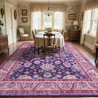 Area Rug for Living Room, 8x10 Area Rugs Washable, Retro Floral Non-Slip Carpet - Image 5