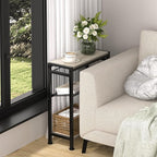 Small Side Table for Small Space, 3-Tier Narrow End Table - Image 6