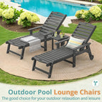 LUE BONA Lounge Chair Outdoor Set of 2, HDPS Chaise Lounge Outdoor - Image 2