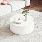SSLine Round Drum Coffee Table Set of 2 Modern Sintered Stone Top Nesting - Image 6
