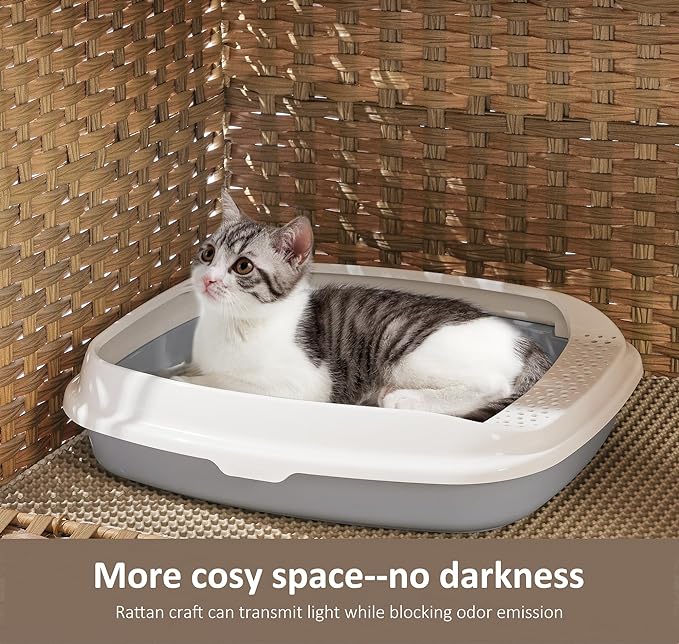 Cat Litter Box Enclosure with Soft Litter Mat; Hidden Cat Washroom Furniture - Image 4