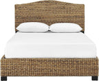 Crosley Furniture Serena Bed, Handwoven Natural Fiber Rattan Headboard and - Image 4
