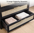 SICOTAS Armoire Wardrobe Closet, Larger Rattan Armoires Wardrobe Cabinet - Image 4