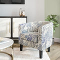 BELLEZE Living Room Chair, Linen Round Accent Barrel Chair, Club Tub Sofa Chair by BELLEZE