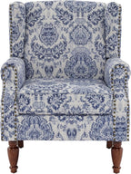 Pia Ricco Set of 2 Floral Accent Chairs, High Back Upholstered Armchairs - Image 6
