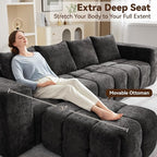 160" Boneless Couch, Oversized Cloud L Shaped Couch, Modular Sectional Sofa - Image 4