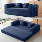 Convertible Sofa Bed with Corduroy Pillow, Comfy Floor Sofa Bed Compressed Sofa by QQR