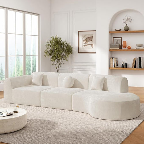 140'' Curved Sectional Sofa Sponge Couch by JJKFurniture-kevinplus