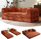79" Convertible Sofa Bed with Fixed-Shape Frame & Removable Armrests, Modular by SAVENICA