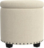 HomePop Home Decor | Upholstered Round Storage Ottoman - Image 8