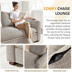 VANOMi Oversized 70.47'' Chaise Lounge Chair Indoor, Modern Upholstered Sofa Bed - Image 4