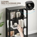 Airynee Display Cabinet with Glass Doors, 4-Tier Curio Cabinet with 7 Vibrant 3 - Image 5