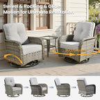 8 Pieces Outdoor Patio Furniture Sets, High Back Swivel Rocker Chairs Loveseat - Image 3