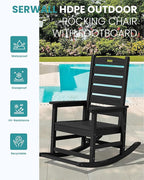 SERWALL Outdoor Rocking Chair Set of 4, Oversized HDPE Patio Rocking Chair - Image 4