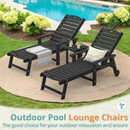 LUE BONA Lounge Chair Outdoor Set of 4, HDPS Chaise Lounge Outdoor - Image 2