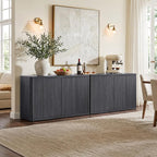 SICOTAS Buffet Cabinet with Storage Accent Sideboard with 4 Doors 66.3" Wide - Image 3